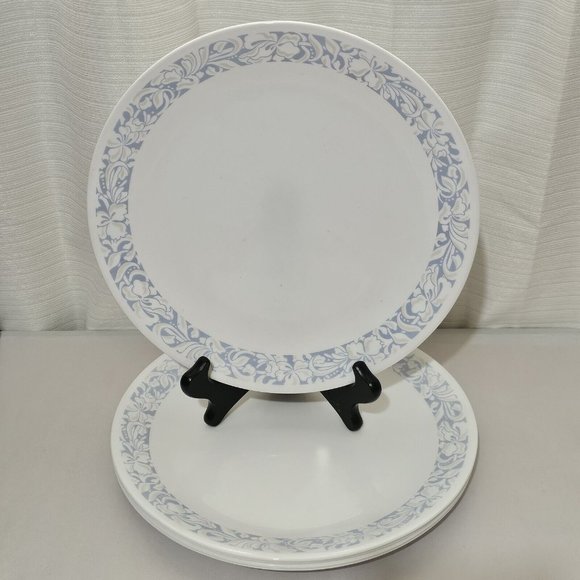 5 Corelle Sea and Sand Dinner Plates 10 1/4" light blue beige floral - Picture 1 of 9